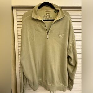 Tommy Bahama Relax Men's Tan Quarter Zip-Up Sweater Sweatshirt Sz Large